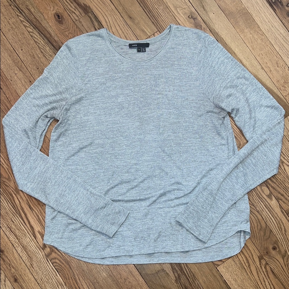 Vince Heather Gray Long Sleeve Tee Size Large